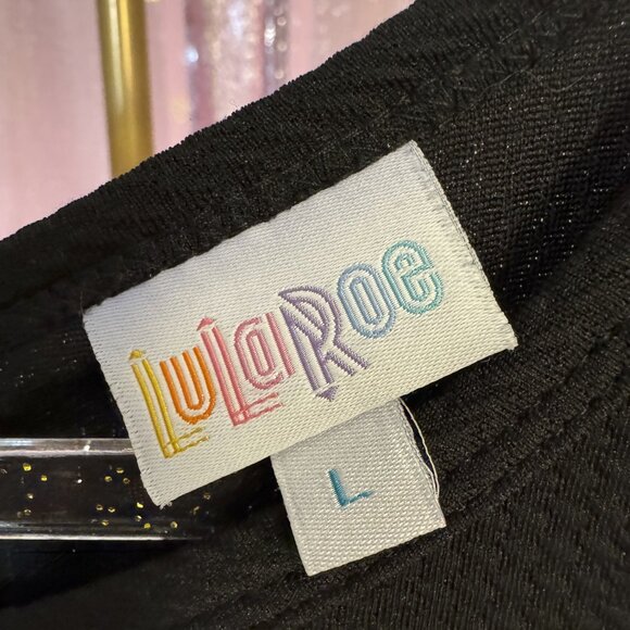 LuLaRoe Black Amelia Cocktail Dress with Gold Zipper, Large - Picture 3 of 6